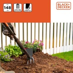 Black & Decker BLACK+DECKER Cultivateur Avec Houe BXGTTO7009 - Outil Combi - Poignée 148CM - Dents Longues Et Bord De Houe Pointu - Zwart/ Oranje -Outils Pro Soldes 1200x1200 46