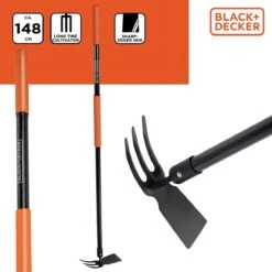 Black & Decker BLACK+DECKER Cultivateur Avec Houe BXGTTO7009 - Outil Combi - Poignée 148CM - Dents Longues Et Bord De Houe Pointu - Zwart/ Oranje -Outils Pro Soldes 1200x1200 47