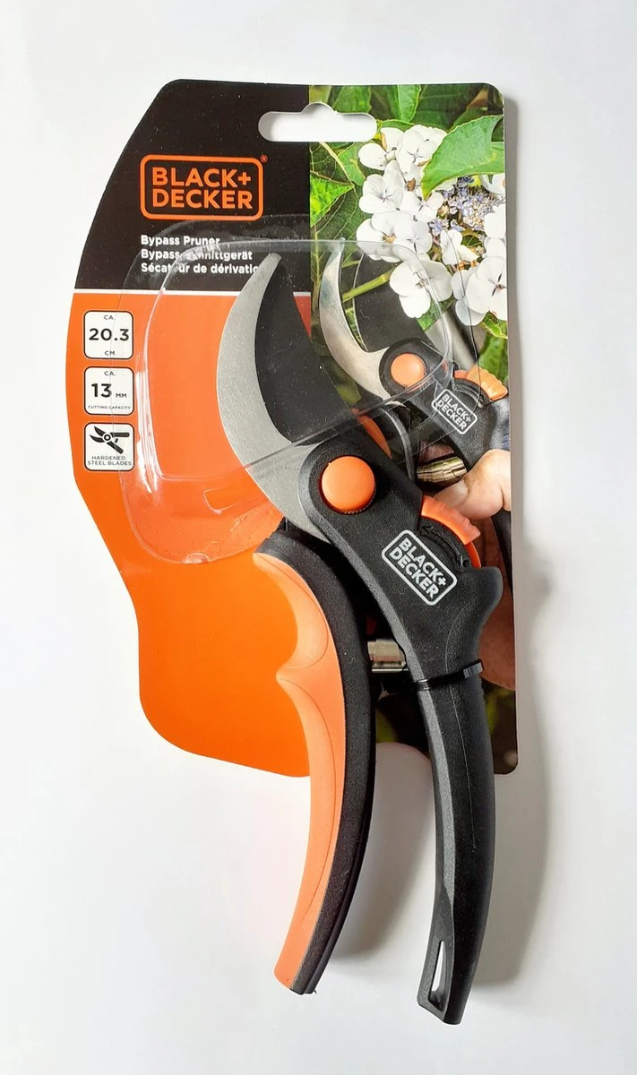 Black & Decker Sécateur Black+Decker - Bypass - Ciseaux à Fleurs - Lames En Acier Trempé - Zwart/ Oranje - Epaisseur De Branche Diamètre De Coupe Max Ø 13 Mm 9 Black & Decker Sécateur Black+Decker - Bypass - Ciseaux à Fleurs - Lames En Acier Trempé - Zwart/ Oranje - Epaisseur De Branche Diamètre De Coupe Max Ø 13 Mm - Image 7